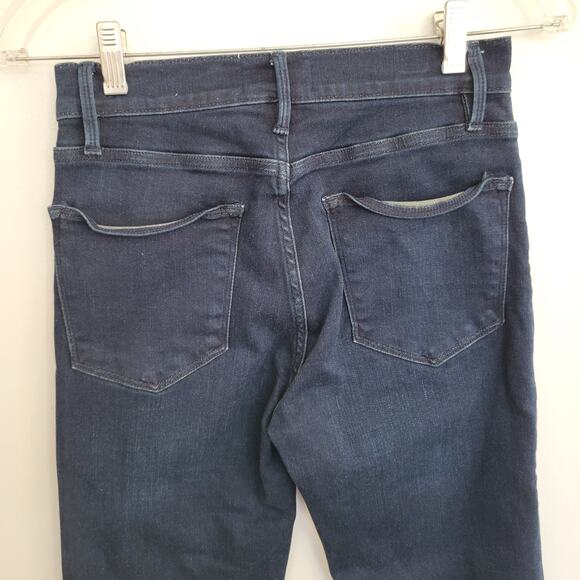 FRAME Le High Straight Jeans Porter Chew Hem Mid Rise Dark Wash Women 26 - Picture 6 of 13